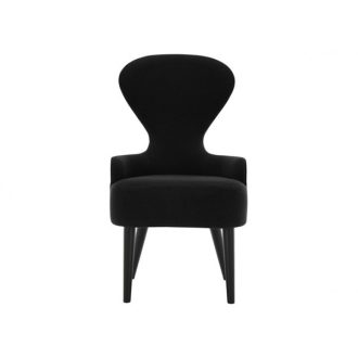 Wingback Dining Chair Black Legs