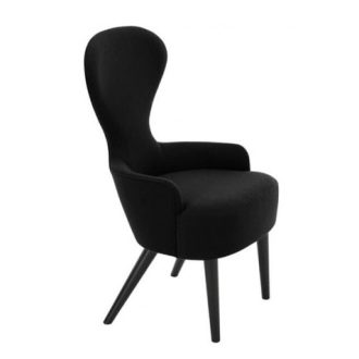 Wingback Dining Chair Black Legs