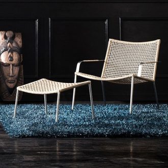 Straw Round Weave Footstool