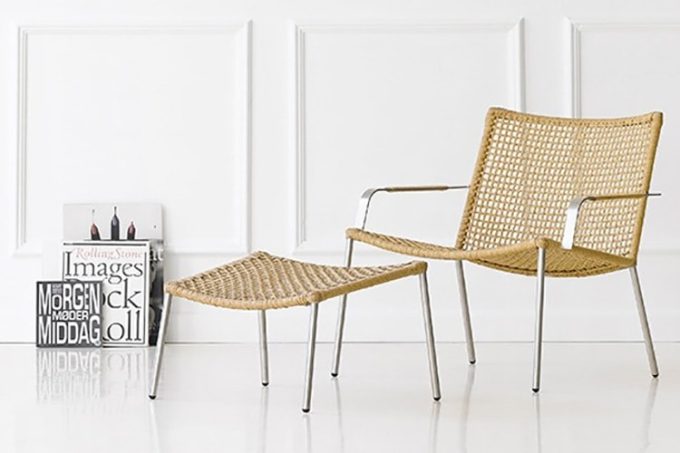 Straw Round Weave Footstool