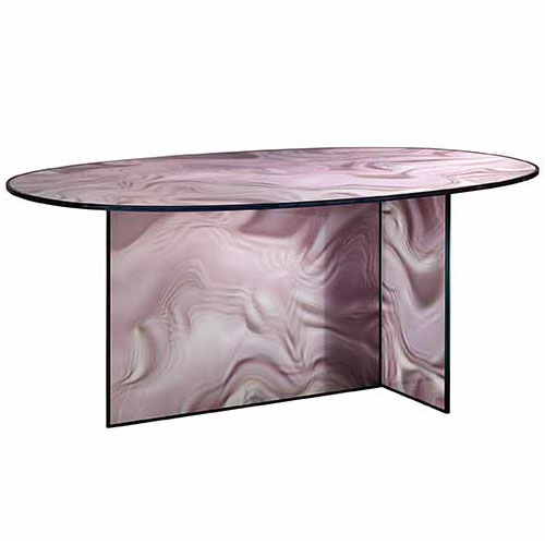 Shimmer Small Oval Low Table, by Patricia Urquiola for Glas Italia IN STOCK