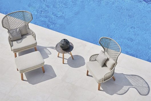 Emma Armchair & Pouf Outdoor