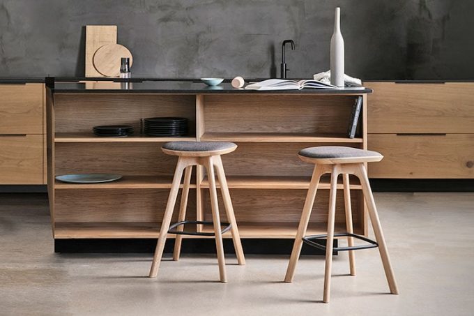 Pauline Stool With Wood Legs