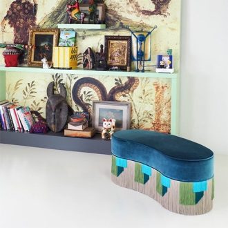 Couture Geo Bean-Shaped Ottoman