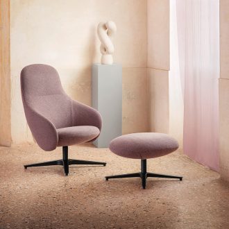 Nebula Armchair With Metal Swivel Base