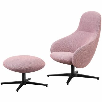 Nebula Armchair With Metal Swivel Base