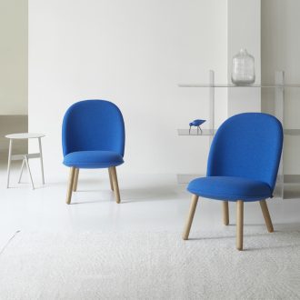 Ace Lounge Chair & Foot Stool Wood Legs